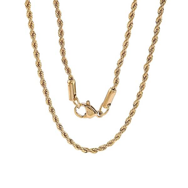 Trendy Men's 304 Stainless Steel Rope Chain Necklaces