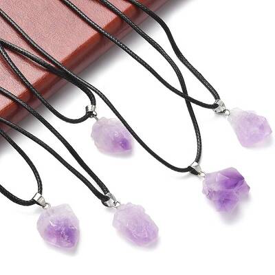 Natural Amethyst Pendant Necklaces