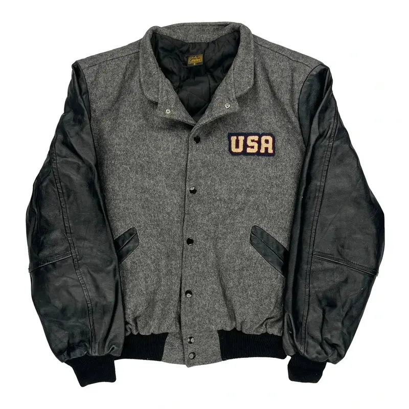 Usa Josiro Varsity Jacket - 2XL Grey Wool Blend