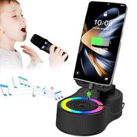 6 In 1 Portable Wireless Karaoke Speaker Phone Stand, Dual Micro Phone,Led Lights,Type C Fast Charging,Abs Material,Bluetooth...