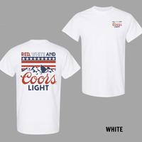[Sale up 54%] Red White and Coors Light 2-Sided T-Shirt – Colorful 4th of July Beer Tee for Him & Her, Summer Graphic Shirt...