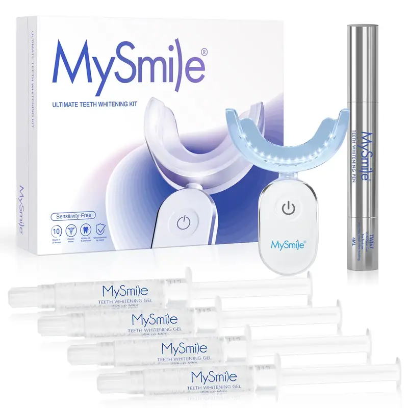 MySmile Ultimate Deluxe 10 Min Teeth Whitening Kit with 28 LED Light, 35% Carbamide Peroxide Teeth Whitening Gel TikTokShopde...