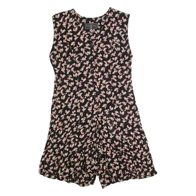 AMERICAN VINTAGE Womens Playsuit Black Floral 90s Wide-Leg M