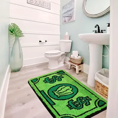 Cartoon Money Pattern Bath Mat, 1 Count Non-slip Soft Absorbent Bath Rug, Area Rug, Floor Mat for Bathroom Kitchen Home Decor...