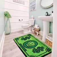 Cartoon Money Pattern Bath Mat, 1 Count Non-slip Soft Absorbent Bath Rug, Area Rug, Floor Mat for Bathroom Kitchen Home Decor...
