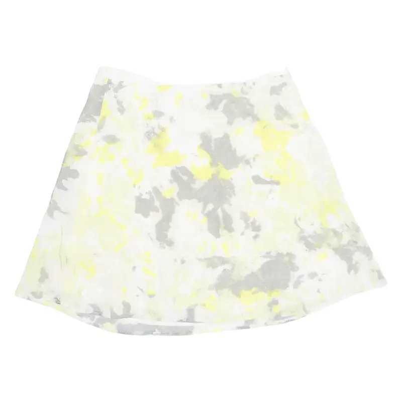 CALVIN KLEIN JEANS Womens A-Line Skirt Yellow Short Floral L
