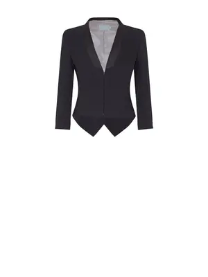PILASTER | Tailored Crop Tux Jacket | Colour: BLACK | Size: XS