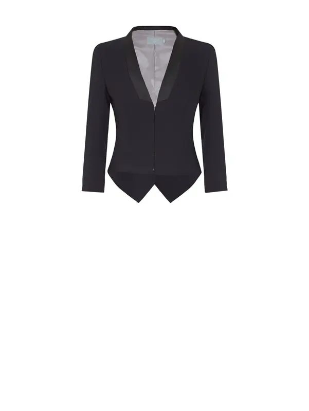 PILASTER | Tailored Crop Tux Jacket | Colour: BLACK | Size: XS