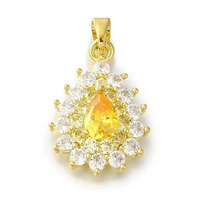 Rack Plating Brass Micro Pave Cubic Zirconia Pendant