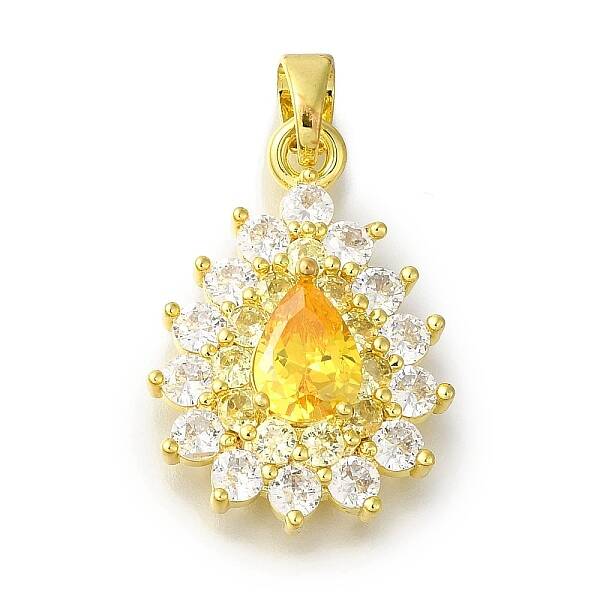 Rack Plating Brass Micro Pave Cubic Zirconia Pendant