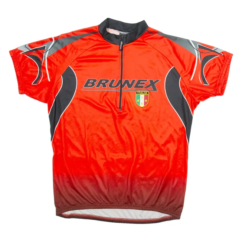BRUNEX Cycling Italia Mens Jersey Red 1/2 Zip 2XL