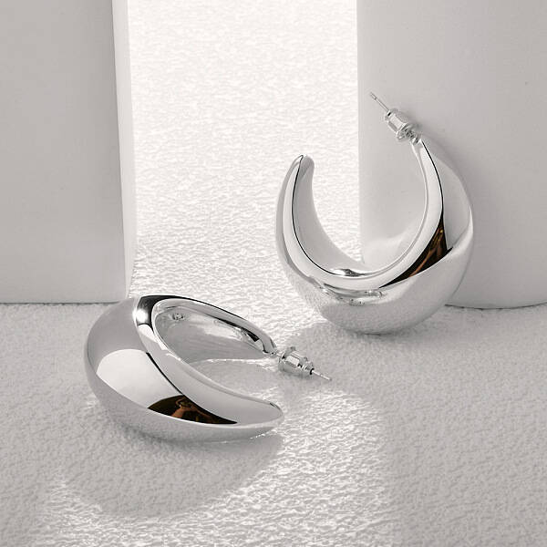 Brass Moon Stud Earrings