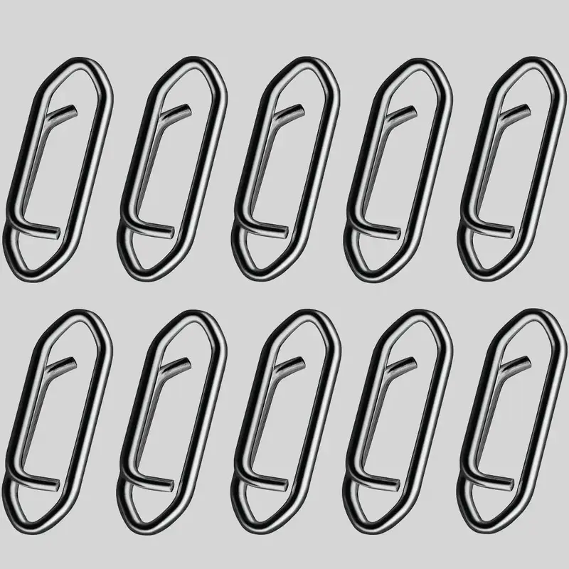 Stainless Steel Fishing Snap, 10pcs High Strength Fishing Snap, Saltwater Stainless Connector Snaps, Swivels Tackle, Power Fi...