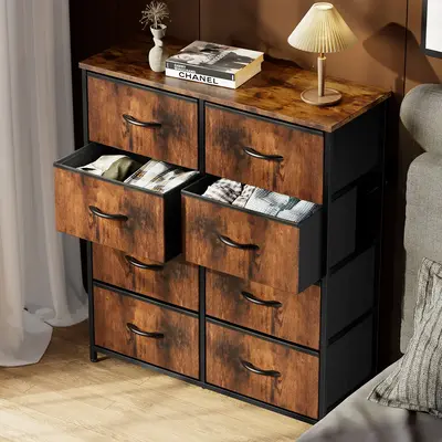 【Deal】FurnishFlex Dresser for Bedroom, Dressers & Chests of Drawers Dresser Organizer with 8 Fabric Storage