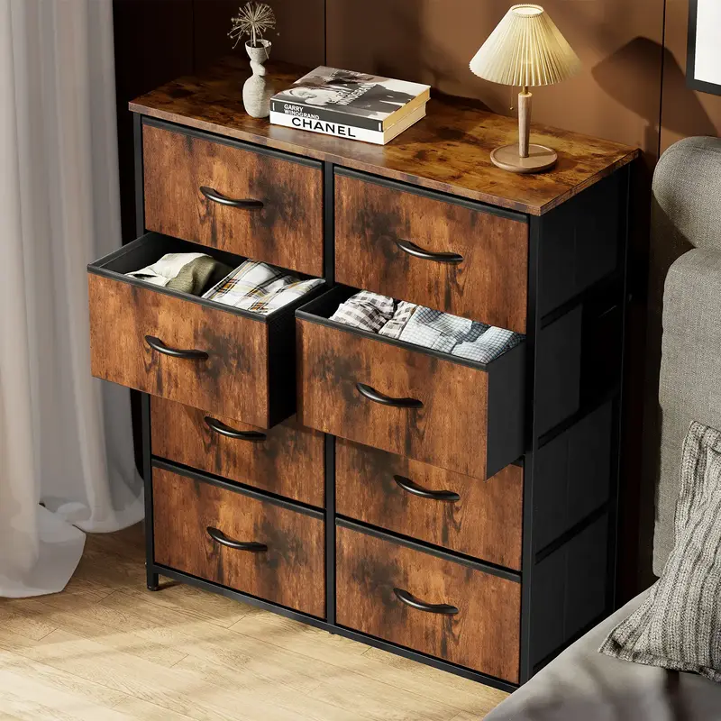 【Deal】FurnishFlex Dresser for Bedroom, Dressers & Chests of Drawers Dresser Organizer with 8 Fabric Storage