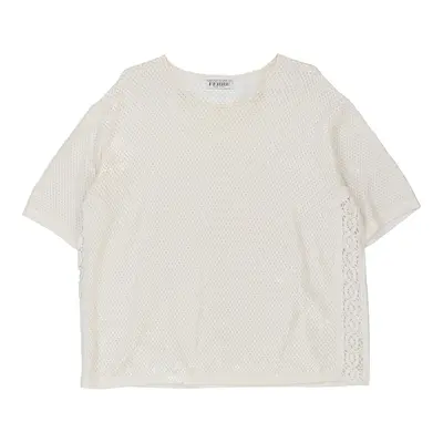 Gianfranco Ferre Blouse - Large White Polyester Blend | Size: large