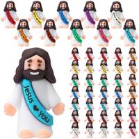 【Original Design】50/25 Pcs Mini Jesus Figures Little Jesus Figures Cute Jesus Ornament with Jesus love You Slogan to Hide...