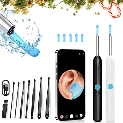 Wireless Earwax Removal Kit, 1 Box Earwax Cleaner with Camera & Accessories, Waterproof Endoscope Ear Cleaning Kit for Home &...