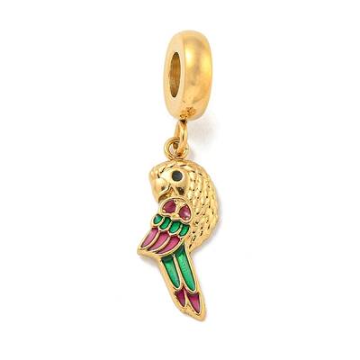 Ion Plating(IP) 304 Stainless Steel Enamel European Dangle Charms