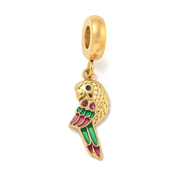 Ion Plating(IP) 304 Stainless Steel Enamel European Dangle Charms