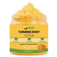 AMVital Turmeric Body Scrub - Acne, Dark Spots, Handmade Exfoliant Sugar Glow Gentle Exfoliating Shea Smoother Cleanser scrub...