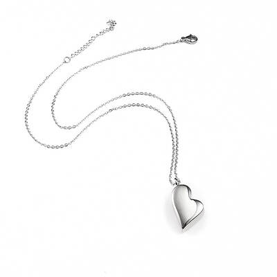 Non-Tarnish Stainless Steel Heart Urn Ashes Pendant Necklace