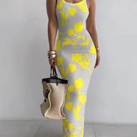 2025 summer new white spaghetti strap slim fit long dress WOMEN'S fashion style