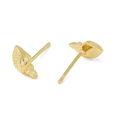 Brass Shell Shape Stud Earrings for Women