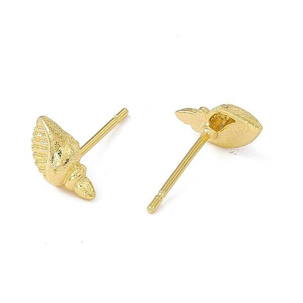 Brass Shell Shape Stud Earrings for Women