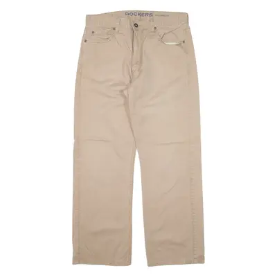 DOCKERS D3 Mens Trousers Beige Classic Straight W32 L28