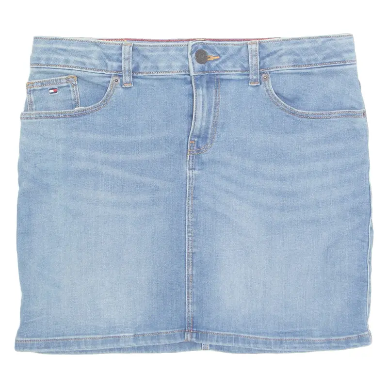 TOMMY HILFIGER Womens Mini Skirt Blue Short Denim UK 16