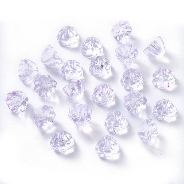 Transparent Spray Painted Glass Beads