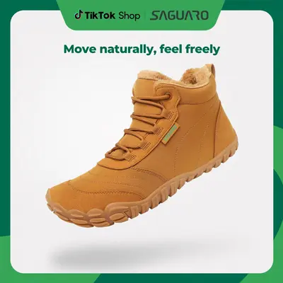 Saguaro Will II Winter Barefoot Shoes for men/women Splash-resistant Furry Warm lining Rubber sole Mid-tube Wide toe comfort ...