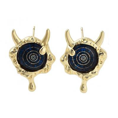Rack Plating Eye Brass Stud Earrings