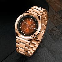 SAPPHERO Watches for Men Octagonal Stainless Steel Quartz Men's Watch 50 Meter Water Resistant Analog Movement Multifunction ...
