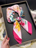 Women's Floral Print Square Scarf, Fashionable Soft Lightweight Bandana for Women, Casual Versatile Scarf for Daily Wear, Fas...