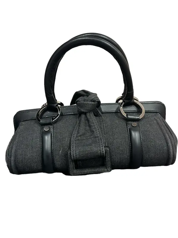 Pre-owned Givenchy Denim Top handle Women's Elegant and Leather Zip Bag