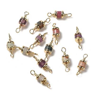 Natural Mixed Gemstone Connector Charms