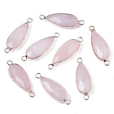 Natural Rose Quartz Link Connectors