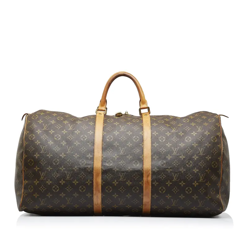 Pre-owned Louis Vuitton Canvas x Monogram Canvas travel bags Louis VuittontBandouliere Monogram Keepall travel bag 60