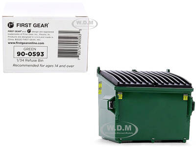 Refuse Trash Bin Green 1/34 Diecast Model by First Gear