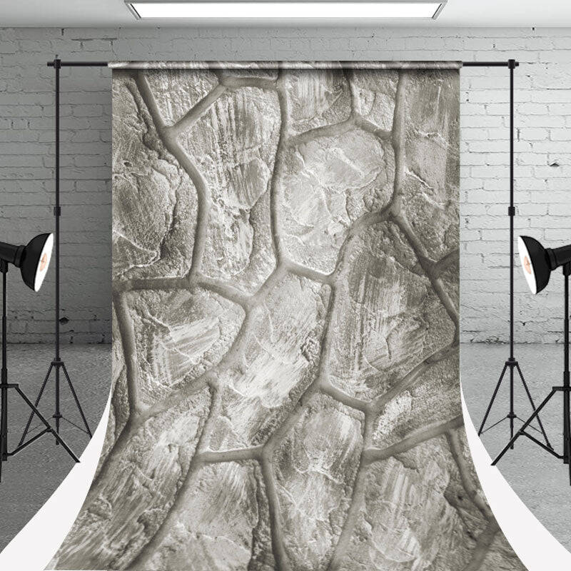 Retro Irregular Stone Road Texture Sweep Backdrop - Aperturee