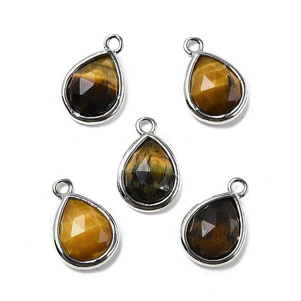 Natural Tiger Eye Faceted Pendants