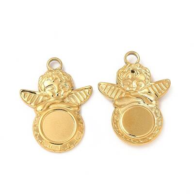 Ion Plating(IP) 304 Stainless Steel Pendant Cabochons Settings