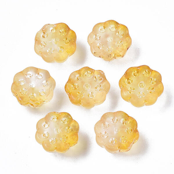 Two Tone Transparent Spray Painted Glass Beads