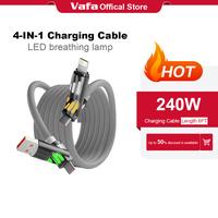 [2 Pack] 6.6ft/3.3ft 4-in-1 Multi USB Charging Cable with USB A,USB C,Lightning-MAX 240W Fast Charging & DataSync for iPhone1...