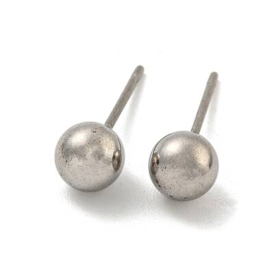 Tarnish Resistant 304 Stainless Steel with 201 Stainless Steel Smooth Round Ball Stud Earring Findings
