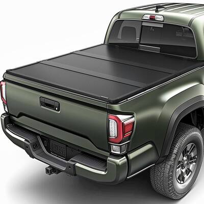 YITAMOTOR® FRP Hard Tri Fold Truck Bed Tonneau Cover Compatible with 2016-2023 Toyota Tacoma (Excl. Trail Edition) 5 ft Bed