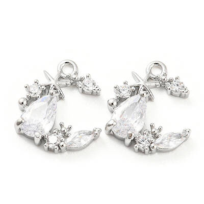 Brass Micro Pave Cubic Zirconia Charm