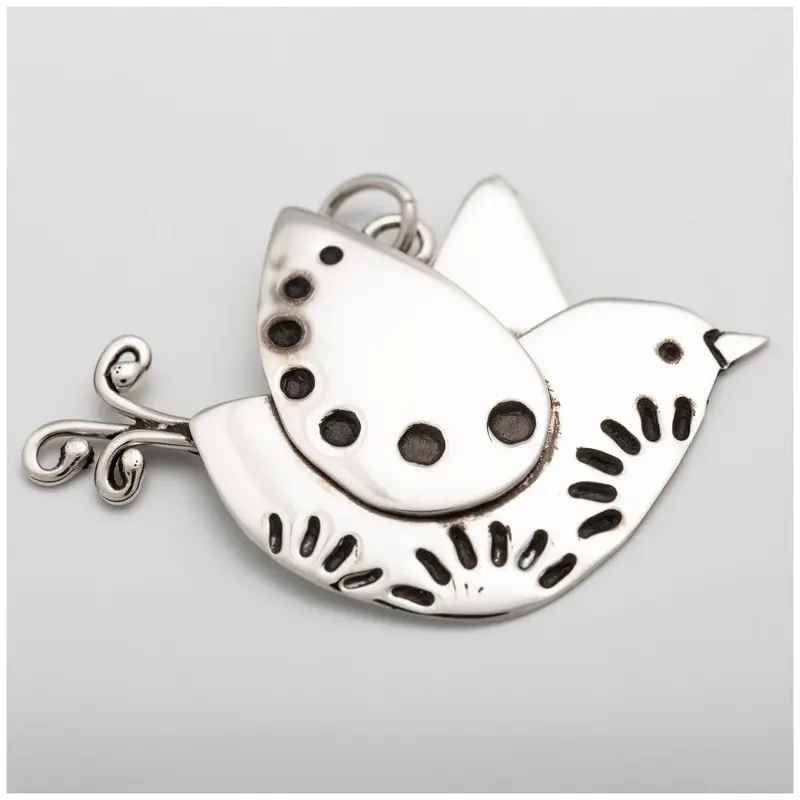 Sweet Dove Sterling Necklace - with Diamond Cut Chain